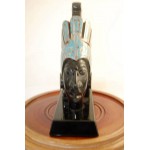 Sterling sliver inlaid obsidian head statue ( Mexico)